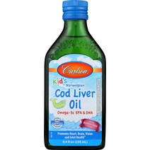 Carlson Cod Liver Oil 오일 리버 피쉬오일 비타민 키즈 250mL, 1팩