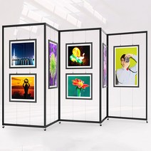 작품 전시대 가벽 이동식 미술 진열 프레임 랙 스탠드, 접이식병풍형 80x200
