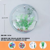 하단섬프어항 열대어 거실 가정용 구피 인테리어 유리 관상어 물멍 수족관, 미디엄미러(지름23cm)