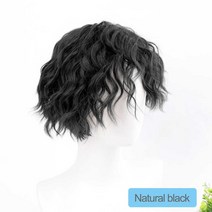 파마 스핀스왈로펌 통가발 곱슬머리 남성가발 아이돌 남성 블랙, 2+12inches