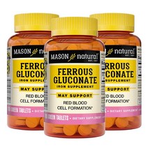 Mason Natural Ferrous Gluconate 메이슨내추럴 글루콘산철 철분 100타블렛 3팩