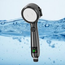 샤워기 LED 원터치 온도 블랙 홈앤바쓰 샤워기헤드