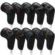 심플 디자인 골프 아이언 헤드 커버, 10. 화이트(마그네틱)