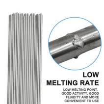 용접봉 저온 용융 알루미늄 범용 실버 코어 와이어 1.6mm/2.4mm 로드 솔더 필요 없음 파우더 용접 바, [03] 2.4mm-33cm, [04] 40 PCS