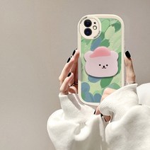 아크릴 이지 그립 톡홀더 스마트톡 에폭시 캐릭터 스마일 그립팝 스마트폰 거치대 악세사리, 베어블루