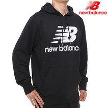 뉴발란스 에센셜 스택 로고 후디 (MT03558_BK)