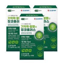 코오롱 제 약 징코플러스 은행잎추출물 영양제 혈행 개선 도움 메디 빌로바 부모님 감퇴 식약청 식약처 청소 여성 남성 건강 기능 인증 추천, 3개, 30정, 30정
