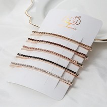 앞머리 집게핀 헤어핀 핀대 똥머리묶는방법 큐빅 슬림 5개 세트, 상품선택, 큐빅슬림실핀5개세트