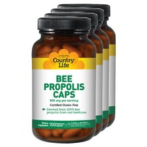 컨트리라이프 비 프로폴리스 500mg 베지테리안 캡슐, 100개입, 4개