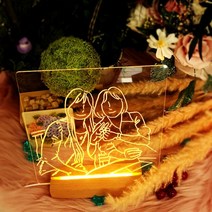 셀프 드로잉 LED무드등 20x20cm 아크릴판 메세지 조명, LED 드로잉 무드등 20x30cm