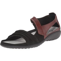 NAOT Footwear Papaki 여성용 샌들 코르크 풋 베드 및 아치 서포트 탈착식 포함 - 편안함과 지지 미끄럼 경량 여행에 적합 미디엄 핏 블랙 벨벳 누벅/