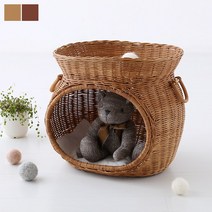 마켓비 PHAM 펫하우스 기본형 라탄, 다크브라운