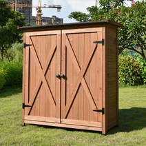 모던컨츄리 원목 야외창고 간이 농기구보관함, 그레이