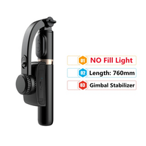 스마트폰 거치대 삼각대 안정기 짐벌 쎌카봉 블루투 멋진 dier 새로운 핸드 헬드 핸드폰 비디오 기록 전화 with led fill light for smart, 조명 없음