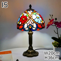 이로운생활연구소 스테인드글라스 엔틱 침실 스탠드 북유럽 빈티지 거실 조명 무드등 28종 단스탠드, I5