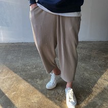 배정남바지 남자벌룬팬츠 플리츠 스판 크롭밴딩