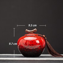 반려견장례 유골 보관함 장례 유골함 추모함고양이 놀이 관 유품 항아리 인간용 장례식 개 기념 유골 상자, 01 Red ceramic urn