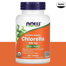 나우푸드 클로렐라 클로로필 브로큰쉘 Chlorella 500mg 200정, 클로렐라 500mg 200정