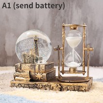 FREELIFE 스노우볼 오르골 무드등 LED스노우볼 자동 회전 글로브 ET-121, A1 hourglass lamp-322