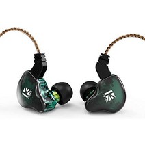 kbear ks2 인이어 모니터 iem 스테레오 베이스 이어폰 hifi 오버이어 이어버드 헤드셋 노이즈 캔슬링 1ba 1dd 고해상도 이어폰 런닝 워킹용 분리형 케이블 포함, 마이크 없음, 녹색