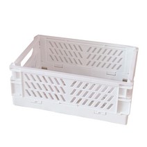 다용도 접이식 바구니 폴딩 사각 트레이, 중-화이트