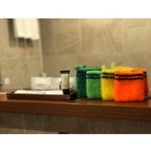 [땡글메이드] 때타월 수세미 손뜨개수세미 네모수세미 집들이수세미, 핑크세트