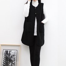 롱 뽀글이 양털조끼