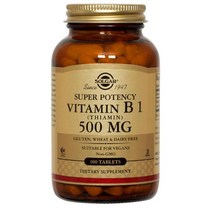 솔가 슈퍼 포텐시 비타민 B1 (티아민) 500mg 타블렛 비건100개입 1개