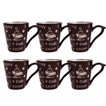 더카페 커피 머그 6입 물컵 머그잔 세트 머그컵 도자기컵, 본품