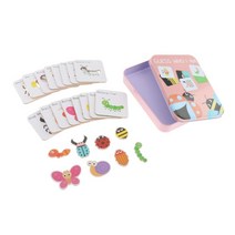 SJSHOP 어린이 영어 플래시 카드 포켓 카드 패턴 인식을 위한 교육 학습 유아 유아원 유치원, 카드 6.8x6.8cm, 나무, 곤충