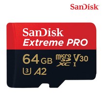 샌디스크 MicroSD 익스트림 프로 UHS-I 메모리카드 U3 4K, 64GB