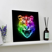 캔버스천데코사각액자30×30_액운을물리치는호랑이일러스트, 타입4_혼호