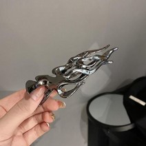 1+1 할로우 아웃 불꽃 헤어 클로 펑크 불규칙한 금속 클립 개성 있는 여성 여자 스타일링 머리핀 포니테일 버클 머리 장식