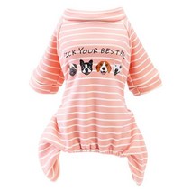 애견올인원 강아지점프슈트 애완 동물 강아지 잠옷 귀여운 Printd Jumpsuit 모든 계절에 대한 편안한 고양, 01 분홍색_01 S
