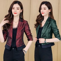 인기신상 여성 봄가을 블링블링 배색 원버튼 숏기장 자켓