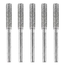 체인톱연삭기 테이블쏘 5Pcs 다이아몬드 코팅 원통형 버 2/4/4/8/5mm 전기 톱 숫돌 돌 파일 체인 연마 도구, 04 4mm silver_01 5pcs