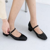 프롬 메리제인 베이직 스트랩 펌프스 힐(5CM)