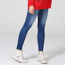 코지 여자 엠보 데님 워싱 캐주얼 데일리 코디 기모 레깅스
