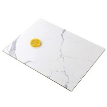 Murrey Home 주방용 강화 유리 도마 식기 세척기 사용 가능 고무 발이 있는 직사각형 도마 작고 투명한 조리대 트레이 긁힘 방지 내열성 미끄럼 방지 39.9 x, White Marble_19.7
