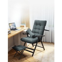 1인용 인클라인 소파 사무실 휴게실 컴퓨터 폴딩의자, 보강재-넉넉한튜브+의자쿠션+요추지지대+풋스툴