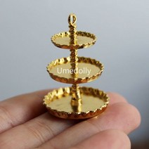 미니어쳐 가구 소품 귀여운 미니 마카롱 미니어처 인형의 집 케이크 삼각대 인형 주방 장난감 액세서리용 음식 1/12 스케일, gold