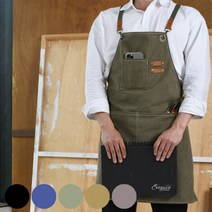백패커 앞치마 데님 포켓 캠핑 카페 미용실 백종원 쉐프 요리사 앞치마, 브라운, 1개
