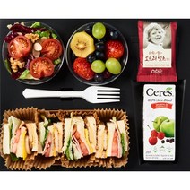 10인 기준 샌드위치 단체주문 샌드위치 스페셜박스 (메뉴변경가능), 베이컨에그샌드위치+과일컵+샐러드컵+과일주스+견과류, 10인분