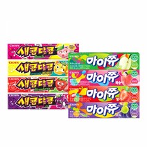 크라운 츄잉캔디 스틱 세트 (총 40개 새콤달콤 29g 4종 각 5개 + 마이쮸 44g 4종 각 5개), 단품