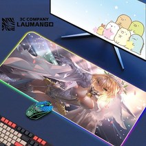 에픽 세븐 Rgb 마우스 패드 게이머 키보드 매트 책상 애니메이션 카펫 Pc 빅 게임 캐비닛 확장, 16 GG002317_07 RGB350x600x3mm