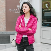 2022 겨울 가벼운 패딩 여 후드 쇼트 여성 빅사이즈 화이트 오리털 여성 코트