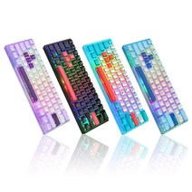 숫자왼쪽키보드 왼손잡이 마우스 키보드 숫자패드 Womier WK61 RGB 백라이트 게이머 키보드 레드 스위치 PBT 푸딩 키캡 기계식 키보드 스왑 가능 핫 60 PC, [3] 레드 스위치, [6] WK21 Black