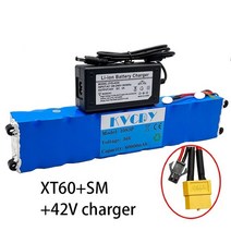 전동킥보드보조배터리 kvcdy 36v 리튬 이온 배터리 팩 18650 조합 10s3p 60000mah xiaomijia 시리즈 전기 스쿠터에 적합 내장 bms, 노란색