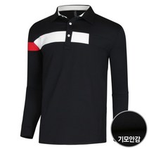 남성 국산 골프웨어 긴팔 스판 기모 카라 티셔츠 SH-KAAG-914-검정