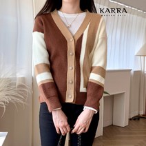 KARRA 비비드컬러배색가디건_A3F1156